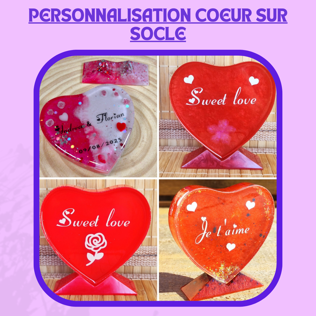 Personnalisation Cœur sur socle