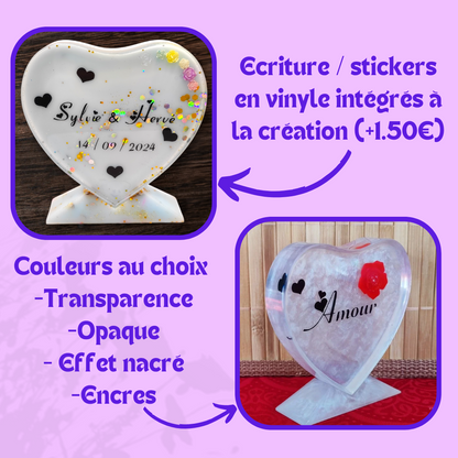 Personnalisation Cœur sur socle